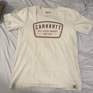 Carhartt White Short Sleeve Tee with Red Logo